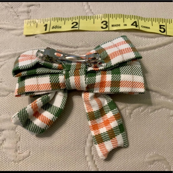 Strasburg Fall plaid cotton hair bow - Picture 5 of 5